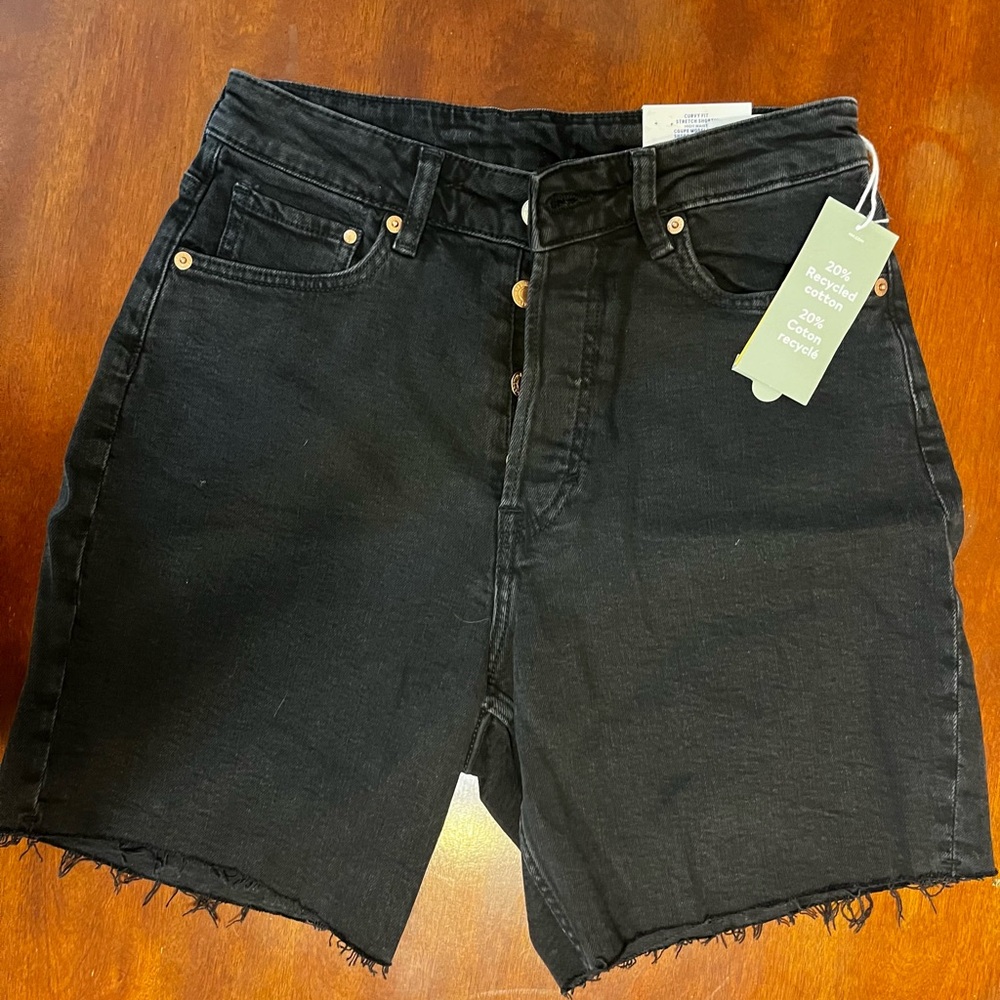 H&M Black Denim Shorts
